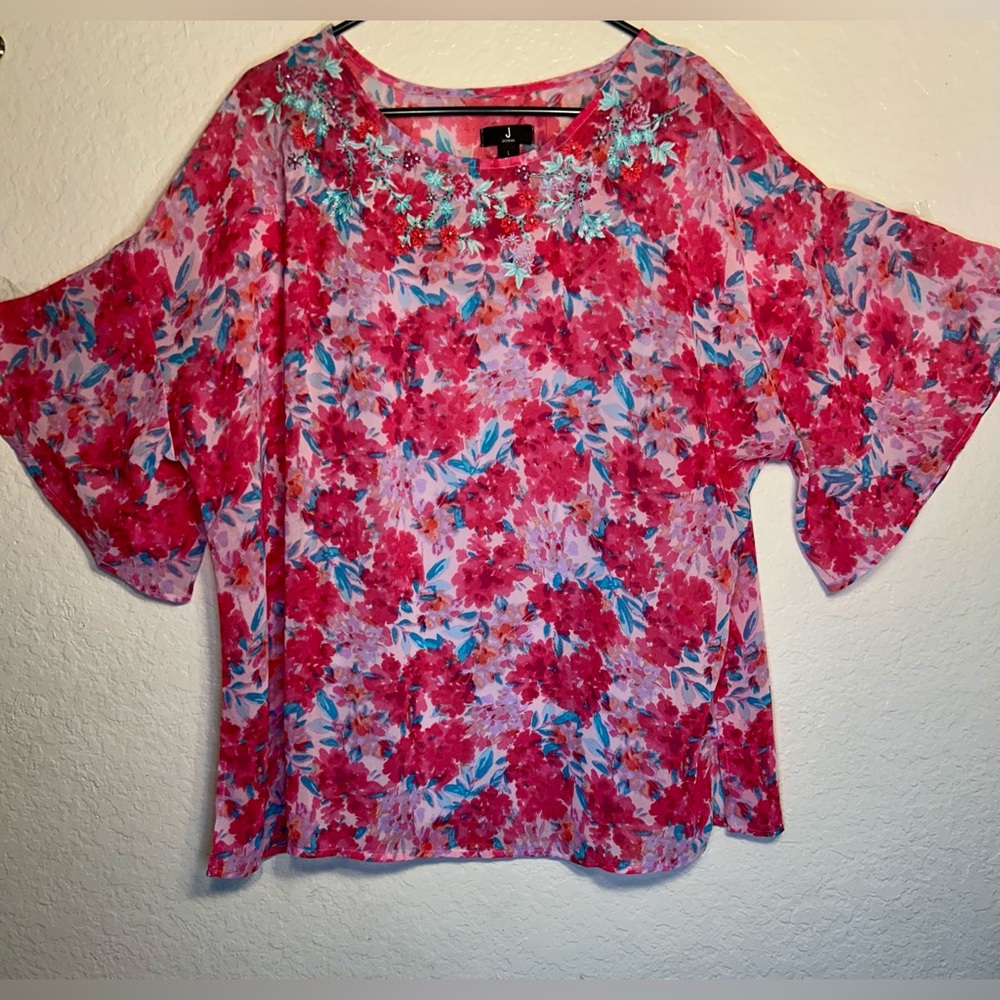 JASON WU FLORAL EMBROIDERED BLOUSE
